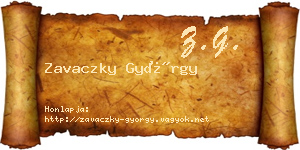 Zavaczky György névjegykártya