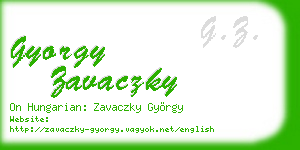 gyorgy zavaczky business card